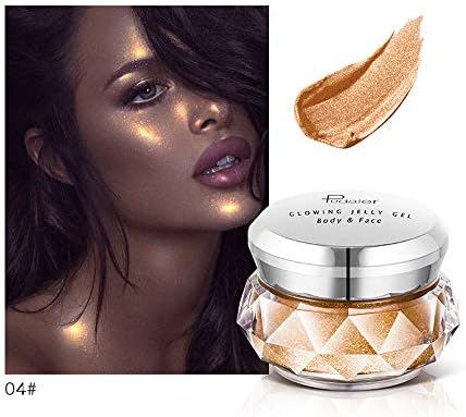 Cream Foundation Shimmer Highlighter Cream Illuminate Concealer, 8 Colors Face Glow Eyeshadow Waterproof Jelly Gel Highlighter Makeup Concealer Lightweight Cosmetics (D)