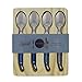 French Home Laguiole 4-Piece Coffee Spoons Set – Sophisticated Stainless Steel Spoons with Shades of Blue Handles – Laguiole Flatware Set for Tea, Coffee, Desserts, and Ice Cream (6