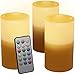 Outdoor & Indoor Flameless Candles With Timer and Remote - Real Looking Flickering LED Candles Battery Operated Set of 3 Same Size Candles Scented -12 Colors