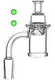 LEKA NEIL 100% Made of Quartz 25mm Wide 4mm Thick Flat Top Quartz with Glow Ball(14mm Male)