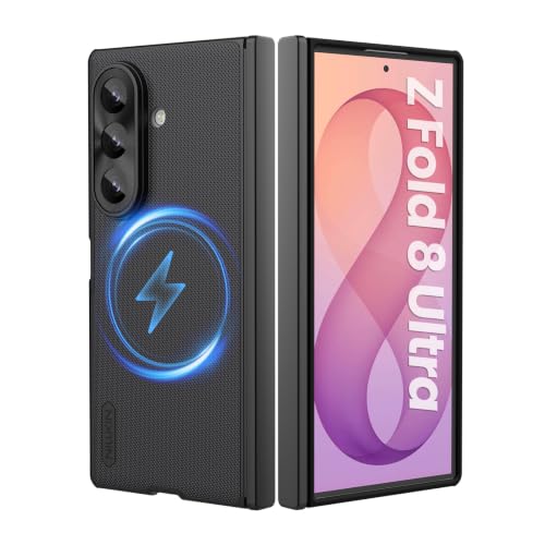Nillkin Frosted Shield Magnética Funda para Samsung Galaxy Z Fold 8 Ultra, con protección para bisagra,Funda Protectora Delgada para Galaxy Z Fold 8 Ultra (Negro)