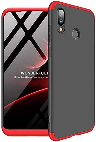Znyke Case® Huawei Y9 2019 Cover Case Ull Body 3 in 1 Slim Fit Complete 3D 360 Degree Protection Hybrid Hard Bumper Back Case Cover for Huawei Y9 2019 (Black & Red)