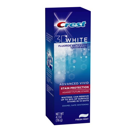 Crest 3D White Advanced Vivid Flouride Toothpaste, Fresh Mint, 4.1-Ounce Carton (Pack of 4)