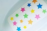 Non-Slip Bath Mat for Baby / Toddler / Children (Colorful Stars, Safe, Eco-Friendly, Anti Microbial)