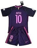 Messi #10 FC Barcelona 2015-16 Youths Away Kit Shirt & Shorts (9-10 Years Old)