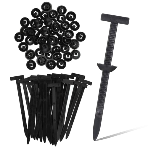LIQWEI 50 Pcs Nylon Universal Cable Tie Buckle, Nylon Cable Tie Buckle Plastic Ties Heavy Duty, Black Car Zip Ties Fasteners Clips for Car Fender Trunk Repair, Wire Bundling