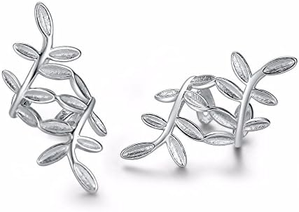 Spiral cartilage clip piercing leaves earrings girl women's earrings set earrings