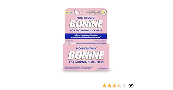 Amazon.com: Non-Drowsy Bonine For Morning Sickness, With Natural  Concentrated Ginger, 20 Count : Health & Household