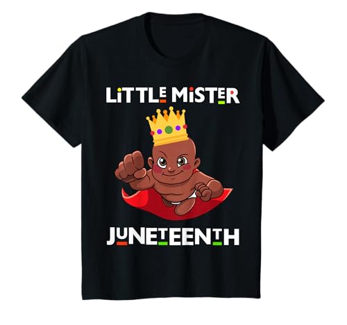 Little Mister Juneteenth Kids Black Boy Toddler Baby Boys T-Shirt