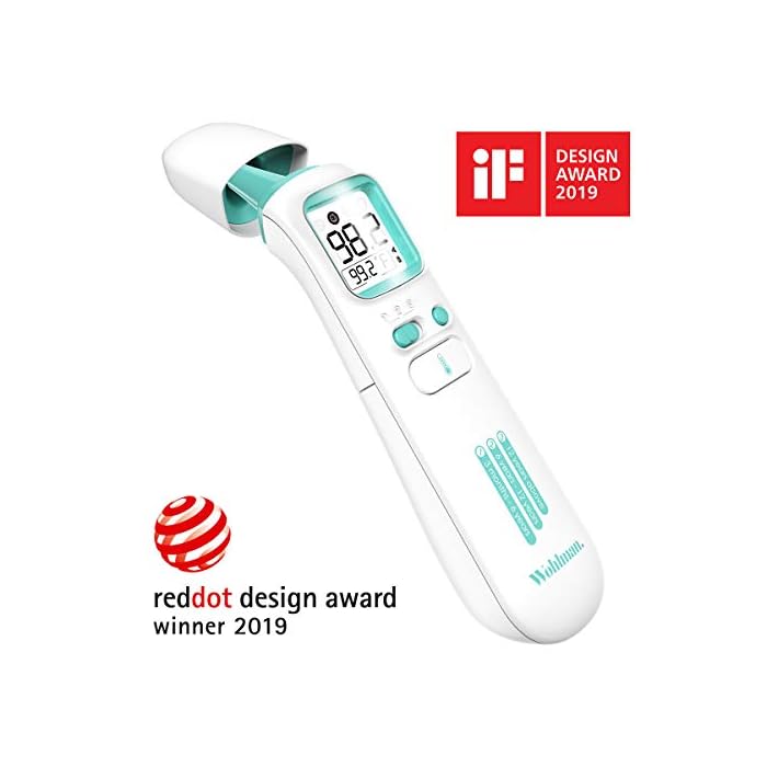 [Upgraded Version] Wohlman Medical Thermometer for Fever, Ear and Forehead Infrared Magnetic Thermometer for Baby Kids Adults Surface and Room Easy Operation 1s Measurement Professional Certification