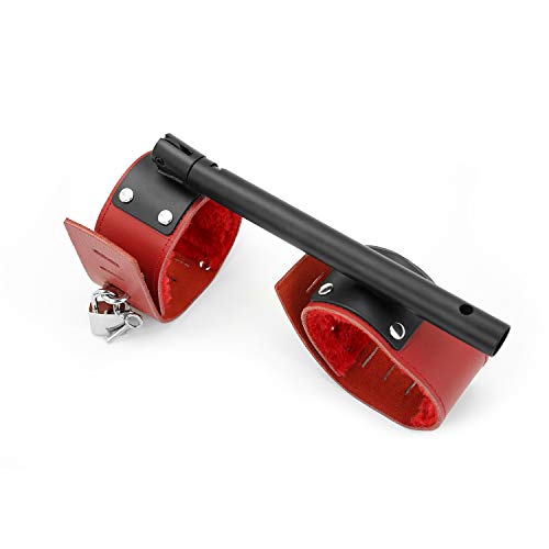 SCARLET KITTEN Spreader Bar with 4 Leather Adjustable Straps Set, Black Red