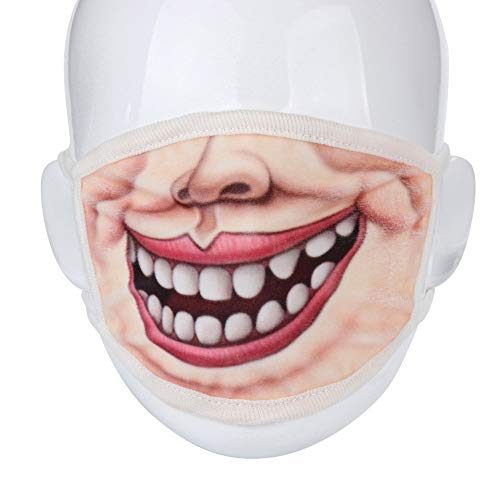 Fheaven Unisex Woman Winter Autumn Fun Anime Funny Expression Emotional Anti-Dust Warm Face Mask (A)
