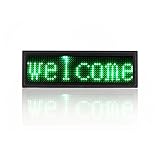 Koolertron Programmable LED Digital Scrolling Message Name Tag Id Badge(12x48 Pixels) (Green)