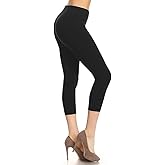Leggings Depot Women's High Waisted Cotton Leggings - Soft Breathable - Full Length, Capri, Knee, Yoga - XS-5X