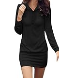 Allegra K Women Long Sleeve Buttoned Slim Fit Mini Shirt Dress