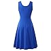 Herou Women Summer Beach Casual Flared Midi Tank Dress Medium Blue
