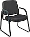 OFM Reception Chair with Arms - Anti-Microbial/Anti-Bacterial Vinyl Guest Chair, Black
