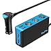 HiGoing 3-Socket Cigarette Lighter Adapter, 120W 12V/24V Power DC Outlet Splitter with 6.8A 4-Port USB Car Charger
