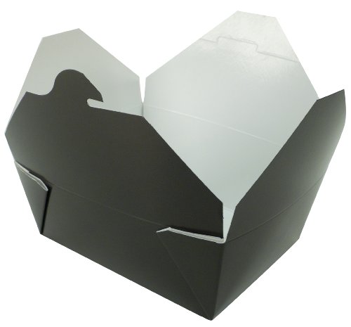 Fold-Pak Bio-Pak 08BPBLACKM Paper Carry-Out/to-Go Container, 6" Length x 4-3/4" Width x 2-1/2" Height, 45-Fluid Ounce Capacity, Black (Case of 300)