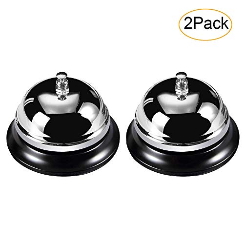 Call Bell, Service Bell Desk Bell for Restaurants, Hospital, School, Pet Training Chrome Finish All-Metal Construction 3.3 Inch Diameter (2 Pack) - Thumbnail 6