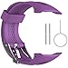 QGHXO Band for Garmin Forerunner 10/15, Soft Silicone Replacement Watch Band Strap for Garmin Forerunner 10/15 GPS Watch (Purple, S-Display Size: 0.81