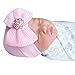 Evelin LEE Newborn Baby Girl Cute Pretty Bow Flower Pearl Hospital Hat, Pink, One Size