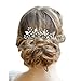 Unicra Bride Wedding Hair Pins Silver Pearl Leaf Bridal Hair Accessories Headpiece for Women and Girls (Pack of 2)