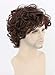 Topcosplay Mens Wigs Short Brown Curly Fluffy Cosplay Halloween Character Costume Wig Layered (Dark Brown)