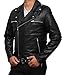 Motorcycle Leather Jacket Men - Black Real Mens Leather Jackets for Biker | M