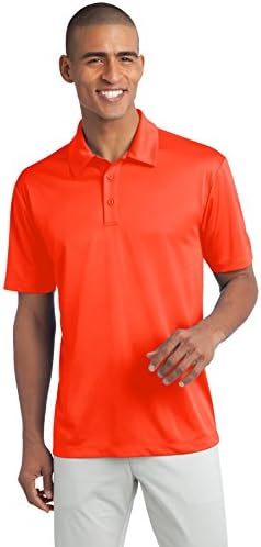SWU(tm) Men's Performance Golf Polo Medium Neon Orange