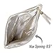 b.m.c BMC Womens Over Sized Creamy Beige Perforated Cut Out Pattern Gold Accent Background Foldover Pouch Fashion Clutch Handbag
