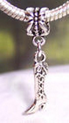 Charm Victoria Tall Lace-Up High Heel Boot Shoe Clothes Dangle Bead for European Charm Bracelet