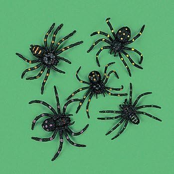 Party902 - Strechy and Scary Plastic Spiders, 2", Made of plastic (4-Pack of 12)