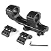 JahyShow 1 inch Cantilever Flat Top Weaver Forward Reach Dual Ring Rifle Scope Mount Solid Black
