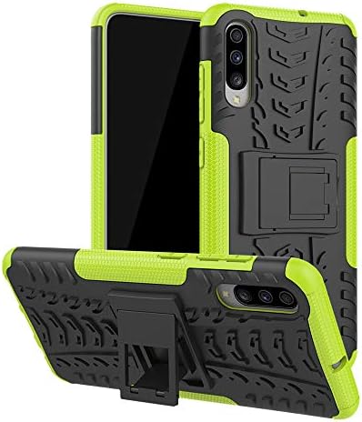 Galaxy A70 Case, Folice[Heavy Duty][Shockproof] Hybrid Rugged Soft Rubber Hard PC Tough Dual Layer Protective Case Cover with Kickstand for Samsung Galaxy A70 2019 (Green)