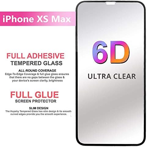 Shopalfa™ iPhone Xs Max Tempered Glass Screen Protector Full Glue Edge to Edge Full Body Coverage Black Edition (6.5") Screen Glass Apple iPhone Xs Max