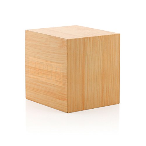 GEARONIC-TM-Wooden-Alarm-Clock-Wood-LED-Square-Cube-Digital-Thermometer-Timer-Calendar-Brighter-LED-Bamboo