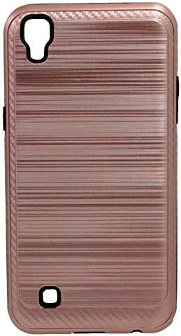 Optionz New 2016 For LG X Power Heavy Armor Brushed Cover Tough Protective Case (Rose Gold)