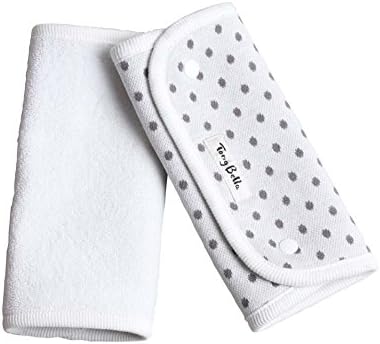 Tongbella Soft 100% Cotton Strap Covers GOTS Certified Carrier Teething and Drool Pads for Lillebaby, Infantino, Babybjörn, Bebamour, Beco, Ergo, Perfect for Infant Toddler Boys and Girls (Grey dot)