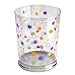mDesign Bright Dots and Cirlces Bath Wastebasket Trash Can, Clear/Chrome