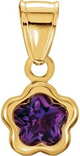 14kt Yellow Febuary CZ Birthstone Pendant