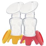 Manual Breast Pump Silicone Breastmilk - Dobor ( 2017 New Design ) BPA Free Breastpump Including 2 Lids And 2 Bases For New Mom,Great For On The Go And Easy To Use (2 Pack)