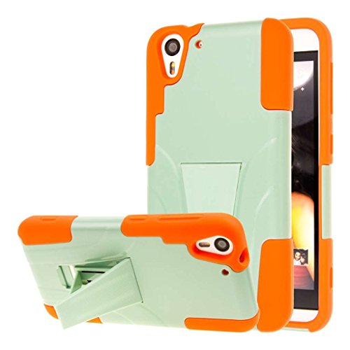 HTC Desire Eye Case, MPERO IMPACT X Series Dual Layered Tough Durable Shock Absorbing Silicone Polycarbonate Hybrid Kickstand Case for Desire Eye [Perfect Fit & Precise Port Cut Outs] - Coral / Mint