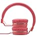 gorsun Headphones, Microphone Volume Control Folding Lightweight Headset Cellphones Tablets Smartphones Laptop Computer （Pink）