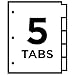 Avery 3-Tab Unpunched Binder Dividers, Easy Print & Apply Clear Label Strip, Index Maker, White Tabs, 5 Sets (11430)
