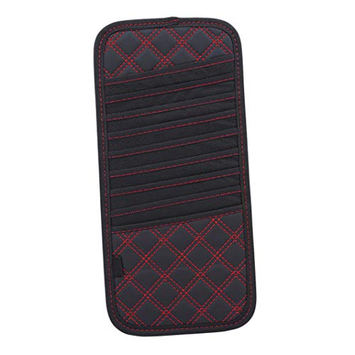 YouCY Latticed Car CD Clip Sun Visor CD Holder Car Storage Supplies Car Sun Visor Organizer Pocket Storage Pouch,CD Visor Organizer,Red