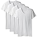 David Archy Men's Short Sleeve V-Neck Premium Cotton Undershirts T-Shirts in 3/4 Pack