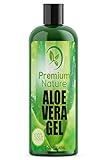 100% Organic Aloe Vera Gel for Face Body & Hair 12 oz Soothes & Rejuvenates Sun Burns Eczema, Insect Bites, Psoriasis, Rashes, Razor Bumps, Dry Skin, By Premium Nature