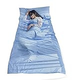 Share Maison 100% Cotton Sleeping Bag Liner Travel Sheet Camping Sleep Sheet Single/Double