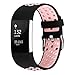 iGK Silicone Replacement Bands Compatible for Fitbit Charge 2, Adjustable Breathable Sport Strap Smartwatch Fitness Wristband with Air Holes Pink Small